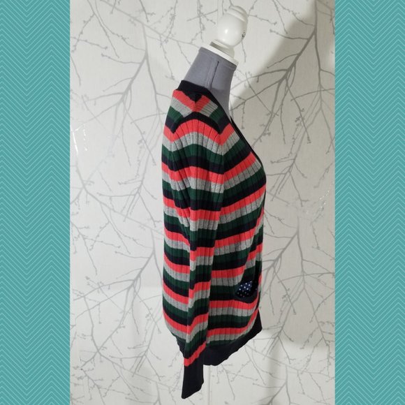 Moth Multicolor Striped Button Front Jamison Cardigan - Picture 4 of 5